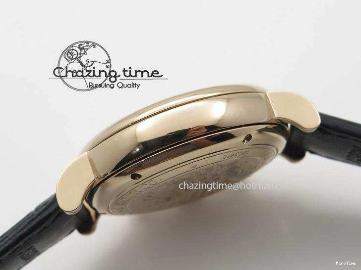 MIROTIME 1103 Portofino Chrono RG White Dial on Black Leather Strap A Vibrant 7385